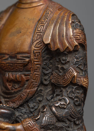 Oxidized Shakyamuni Buddha Statue | Spiritual Practice Enhancer with Cultural Artifact