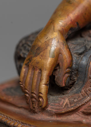 Oxidized Shakyamuni Buddha Statue | Spiritual Practice Enhancer with Cultural Artifact
