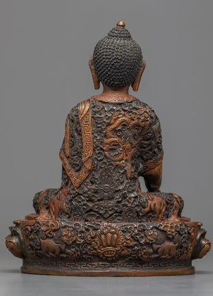 Oxidized Shakyamuni Buddha Statue | Spiritual Practice Enhancer with Cultural Artifact