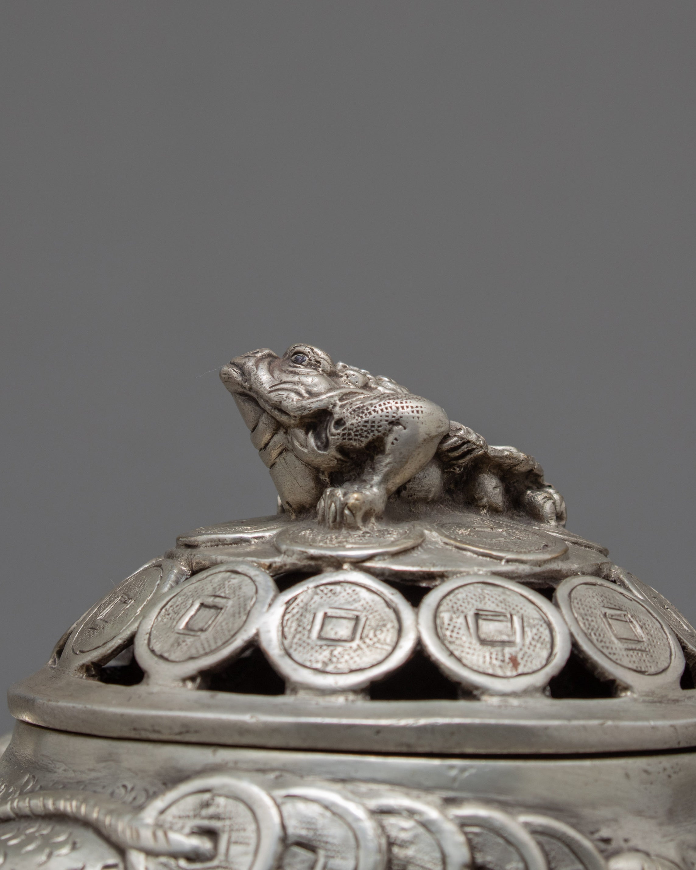 Frog Incense Burner | Silver Plated | Gifts for Buddhists