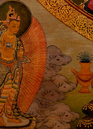 Vinatge Lokeshvara Chenresig Thangka | Traditional Artwork | Wall Decors