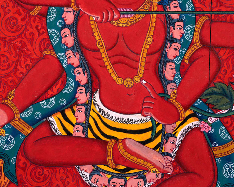 Traditional Style Nepali Art Print Of Kurukulla Goddess | Newari Pauba Print For Dakini Mantra Practice