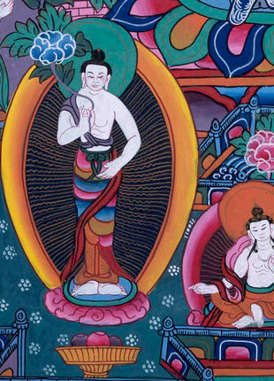 Old Green Tara Thangka | Traditional Handpainted Artwork | Wall Decors