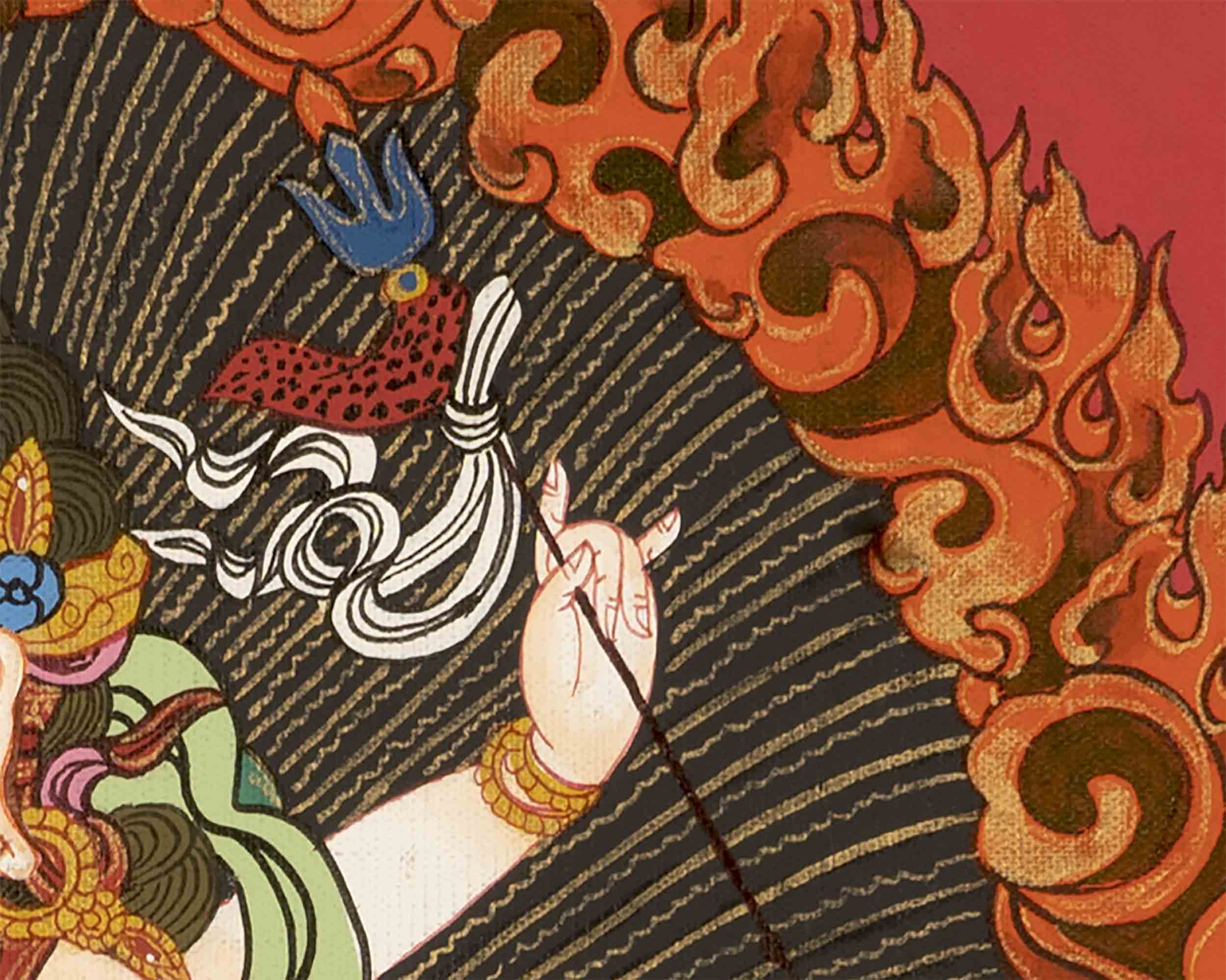 6 Armed Mahakala Thangka | Buddhist Wrathful Deity Painting