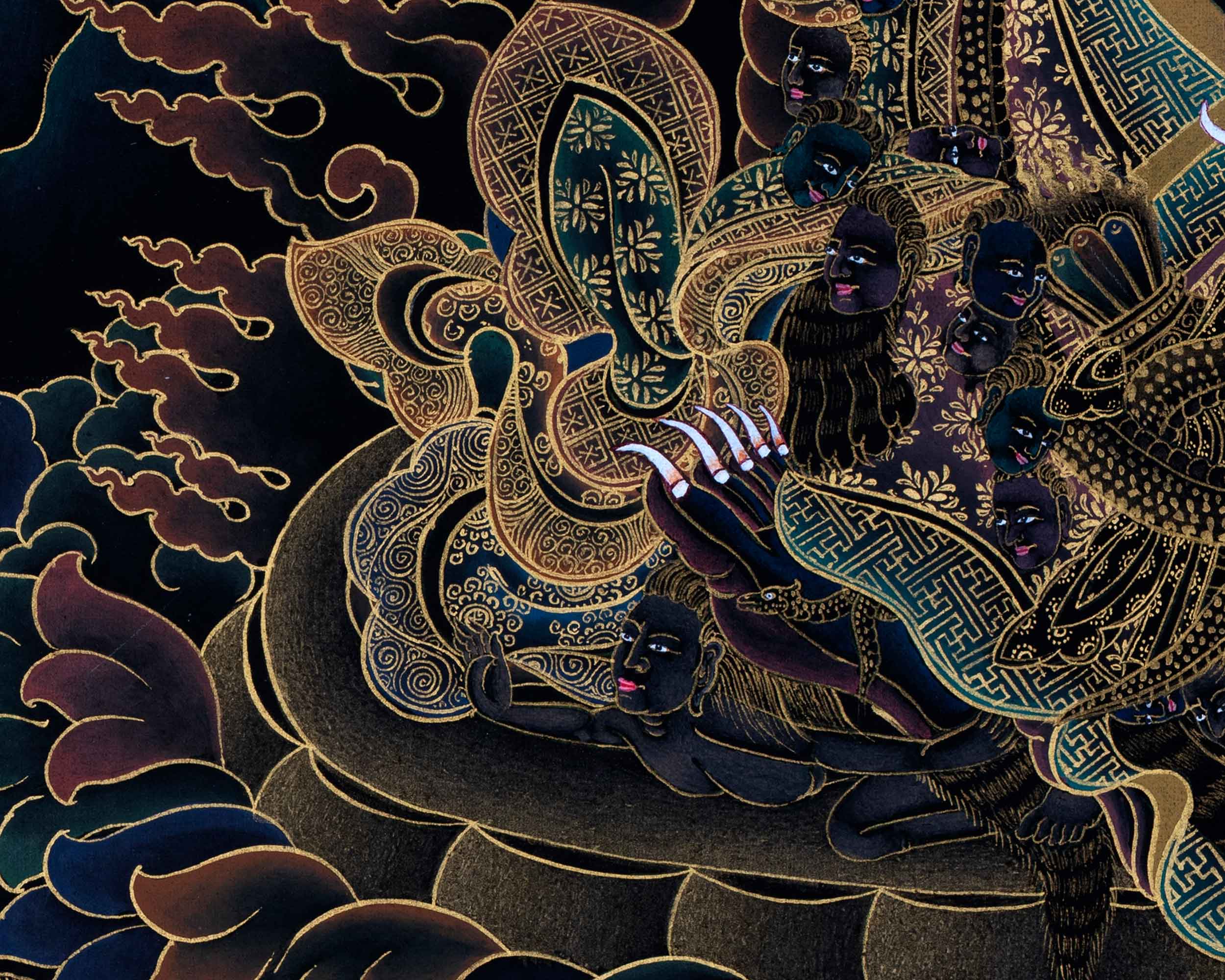 Bernagchen Mahakala Thangka | Traditionally Hand Painted Art