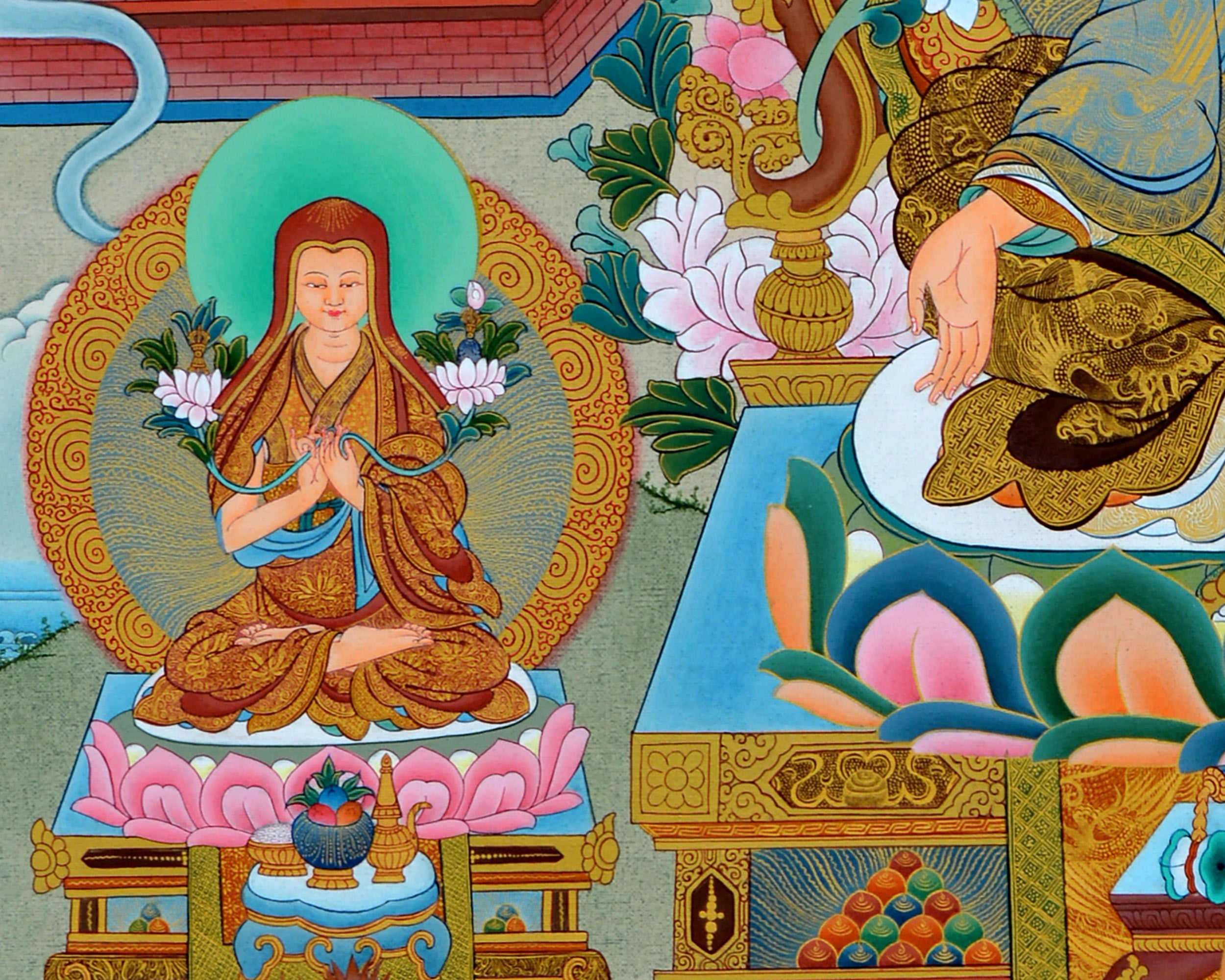 Buddhist Sakya Master Thangka | Sachen Kunga Nyingpo Tibetan Hand Painting Art