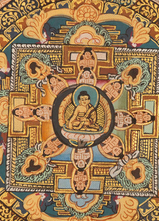 Mandala Buddha Thangka | Vintage Original Hand-Painted Thangka