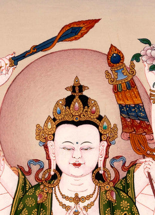 Cundi Buddha Thangka | Traditional Hand Painted Artwork