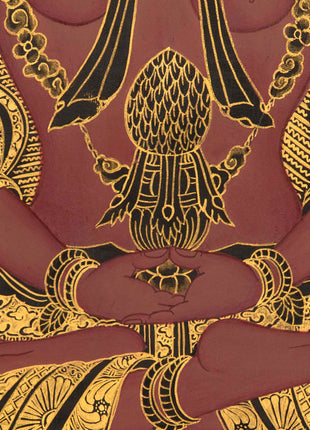 Amitayus Buddha Thangka | Religious Handpainted Art | Gift for Buddhist