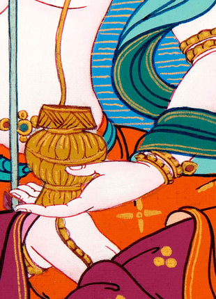 Lhacham Mandarva Thangka | Traditionally Hand Painted Tibetan Dakini Painting