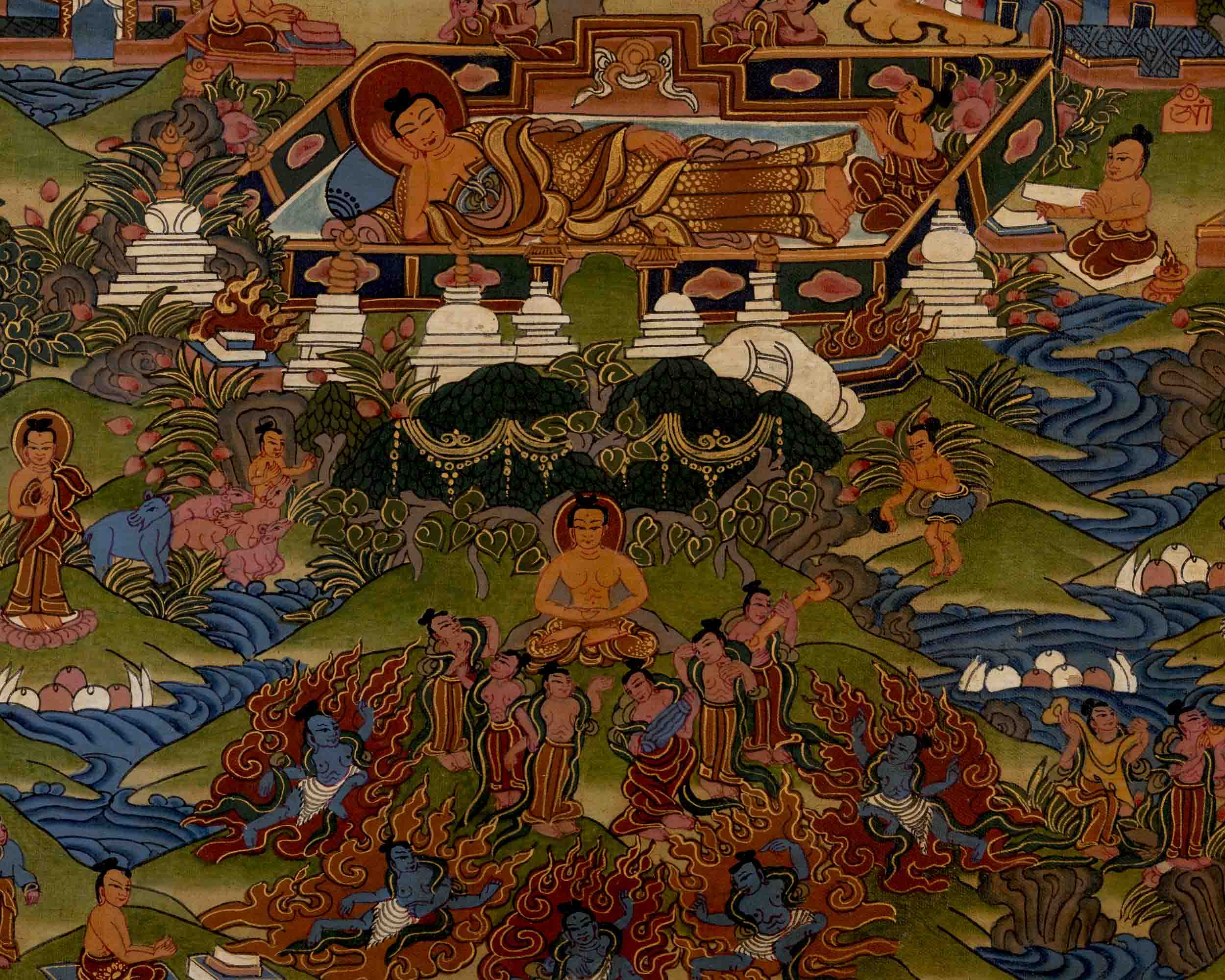Buddha Life Story | Traditional Tibetan Thangka | Wall Decors