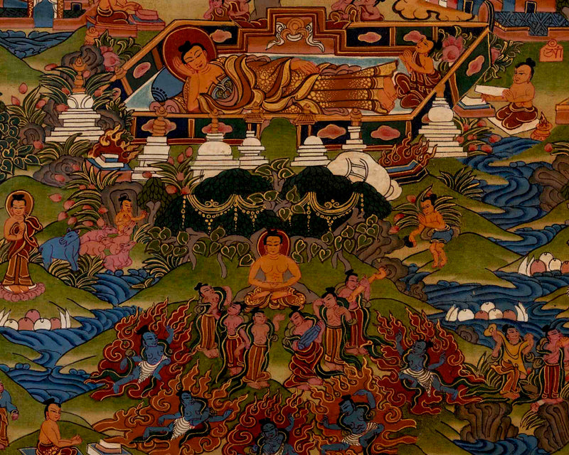 Buddha Life Story | Traditional Tibetan Thangka | Wall Decors