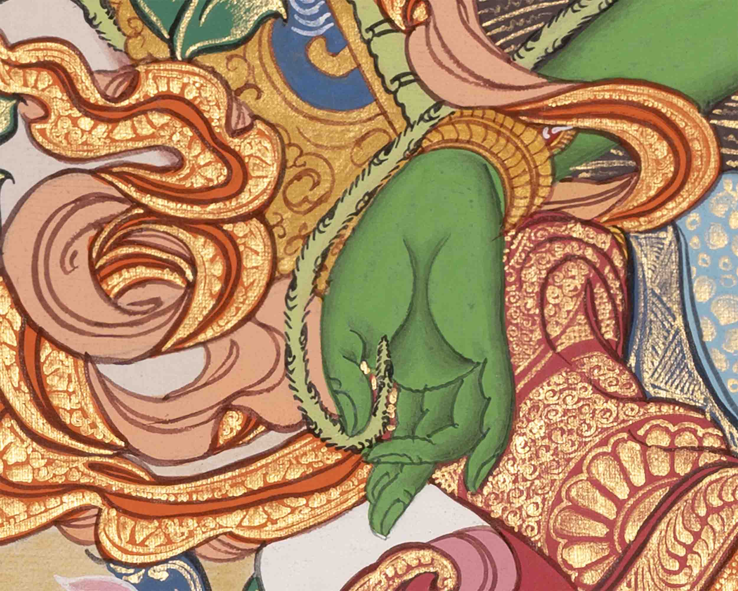 Green Tara Thangka | Healing Female Deity | Religious Wall Decors