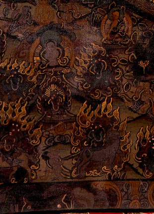 Oil Varnished Heruka Mandala | Wall Hanging Canvas Art