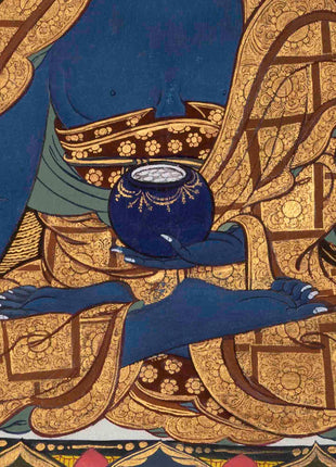 Bhaisajyaguru Thangka | Medicine Buddha | Religious Buddhist Painting