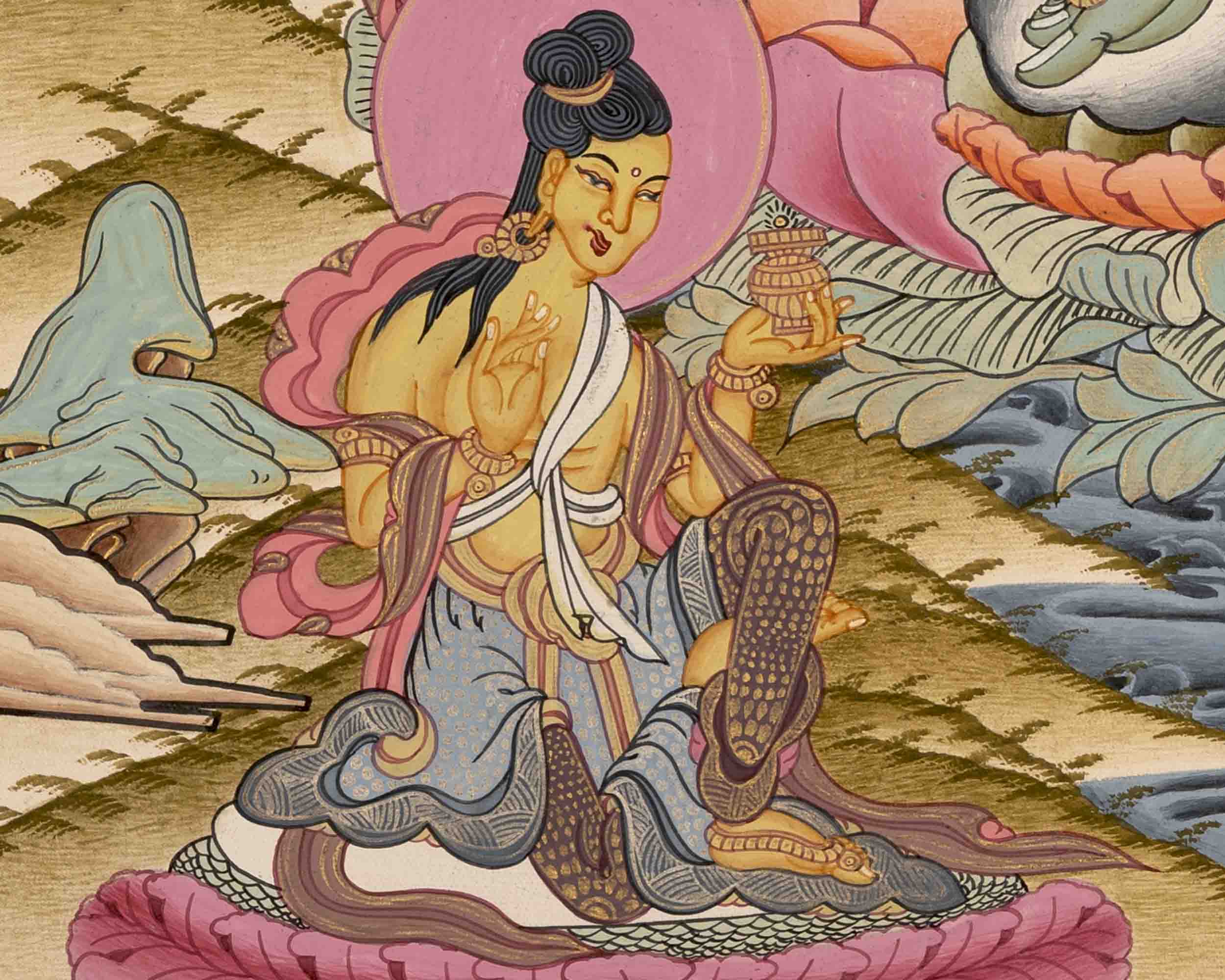 Green Tara Thangka Painting | Buddhist Gifts | Wall Decors