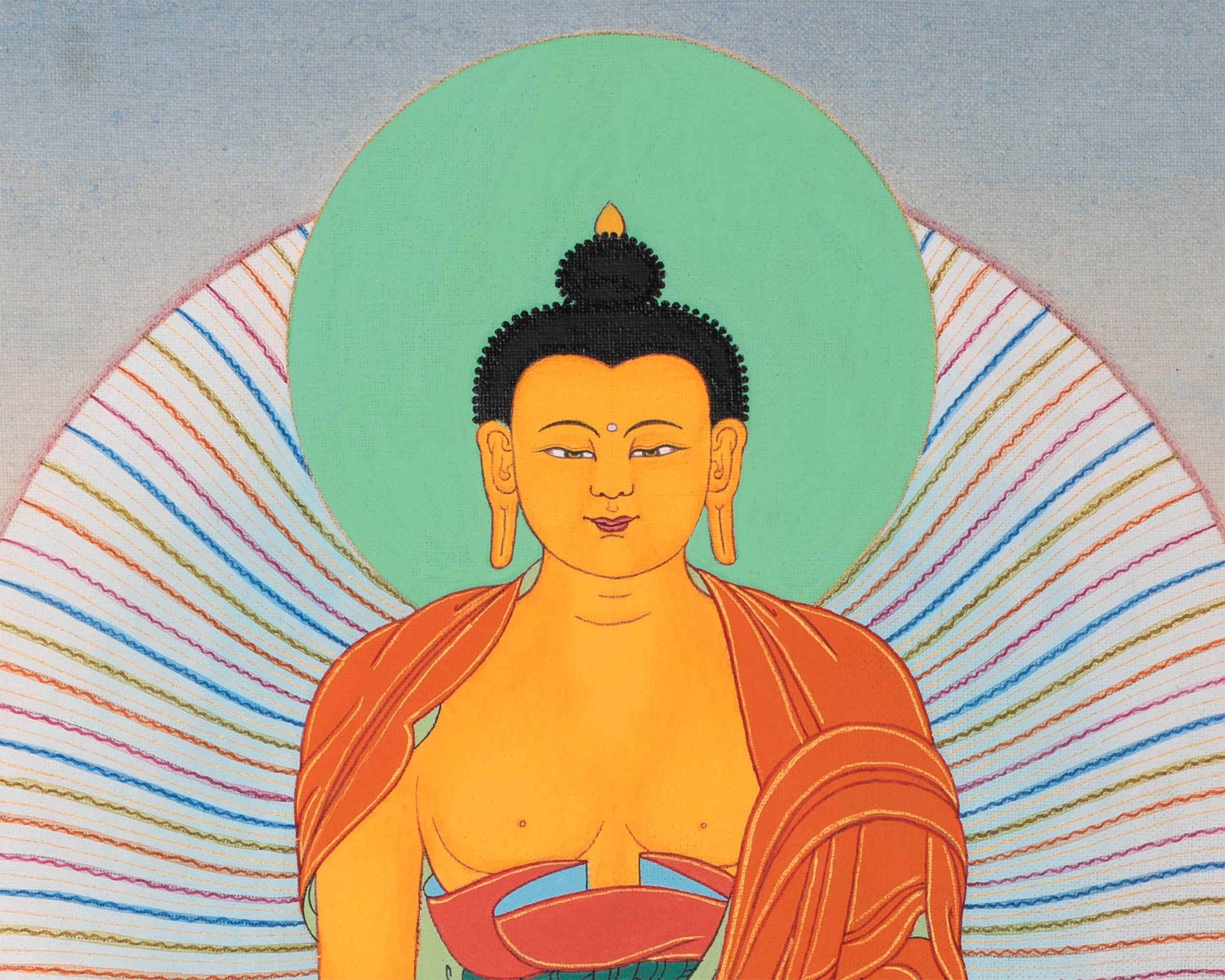 Shakyamuni Wall Scroll Painting | Buddha Brocade | Buddhist Thangka