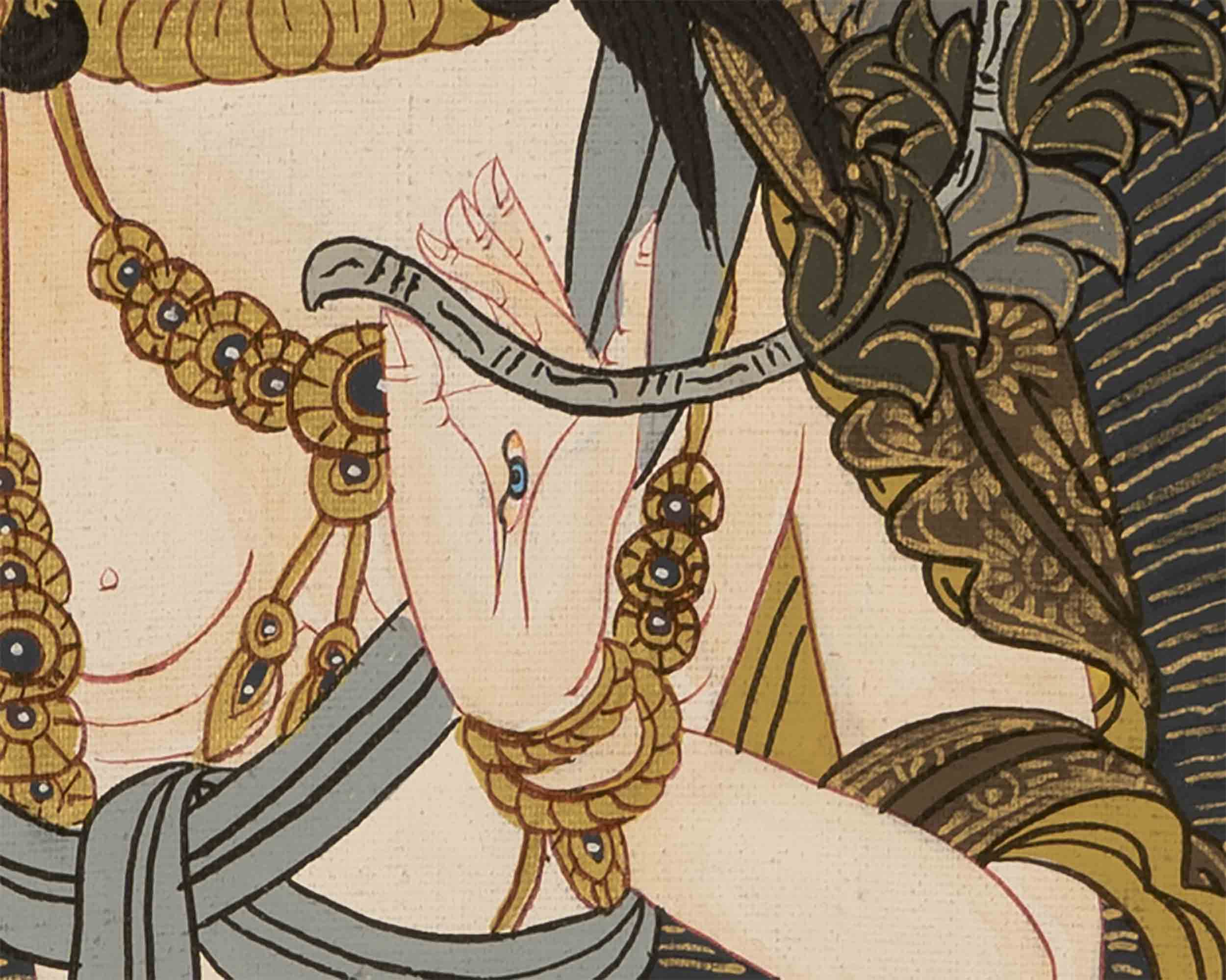 Hand-Painted White Tara | Buddhist Female Bodhisattva Art