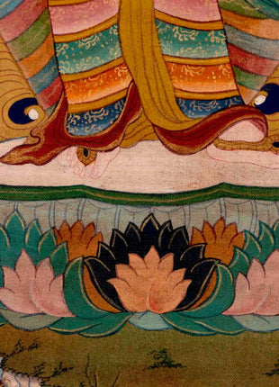 Vintage Padmapani Lokeshvara Art | Tibetan Traditional Thangka | Wall Decors