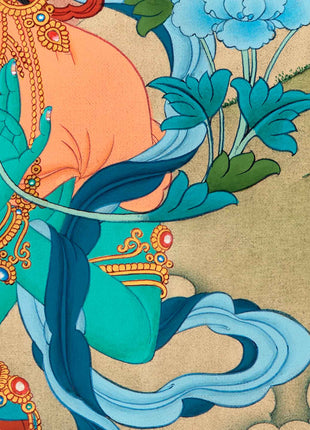 Green Tara Meditation Thangka | Deity of Compassion | Tibetan Art