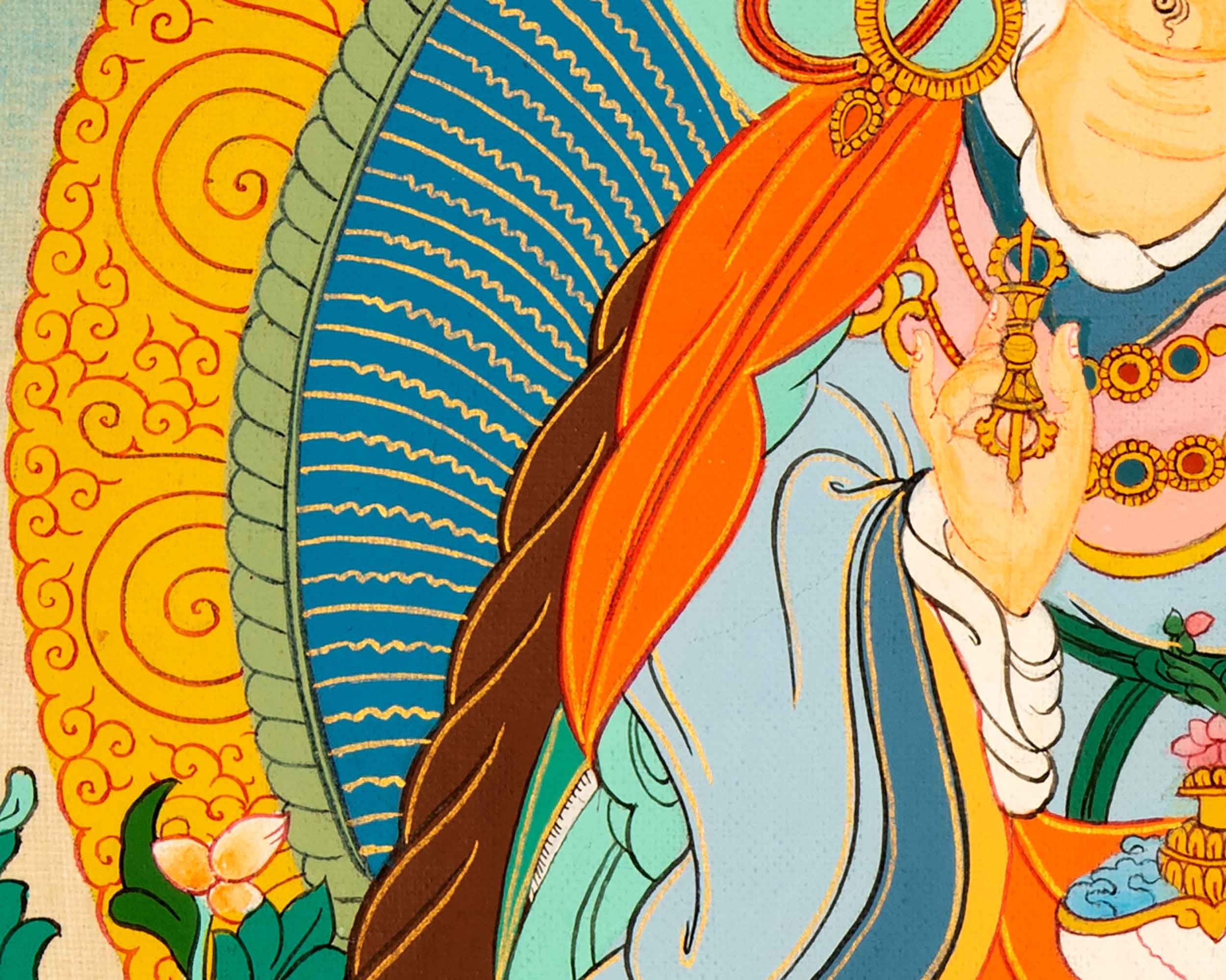 Tibetan Guru Rinpoche Painting | Small Thangka of Guru Padmasambhava