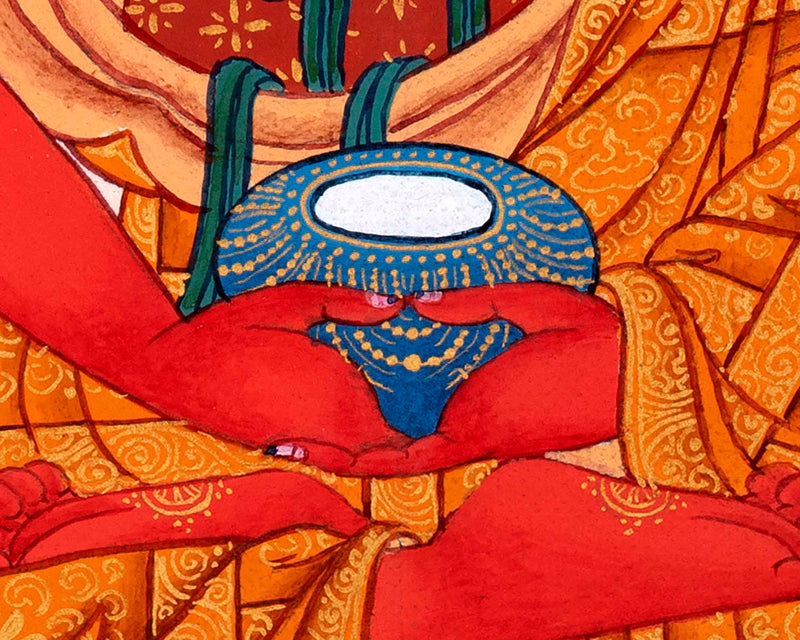 Amitabha Buddha Images Thangka Painting | Hand Painted Art for Meditation