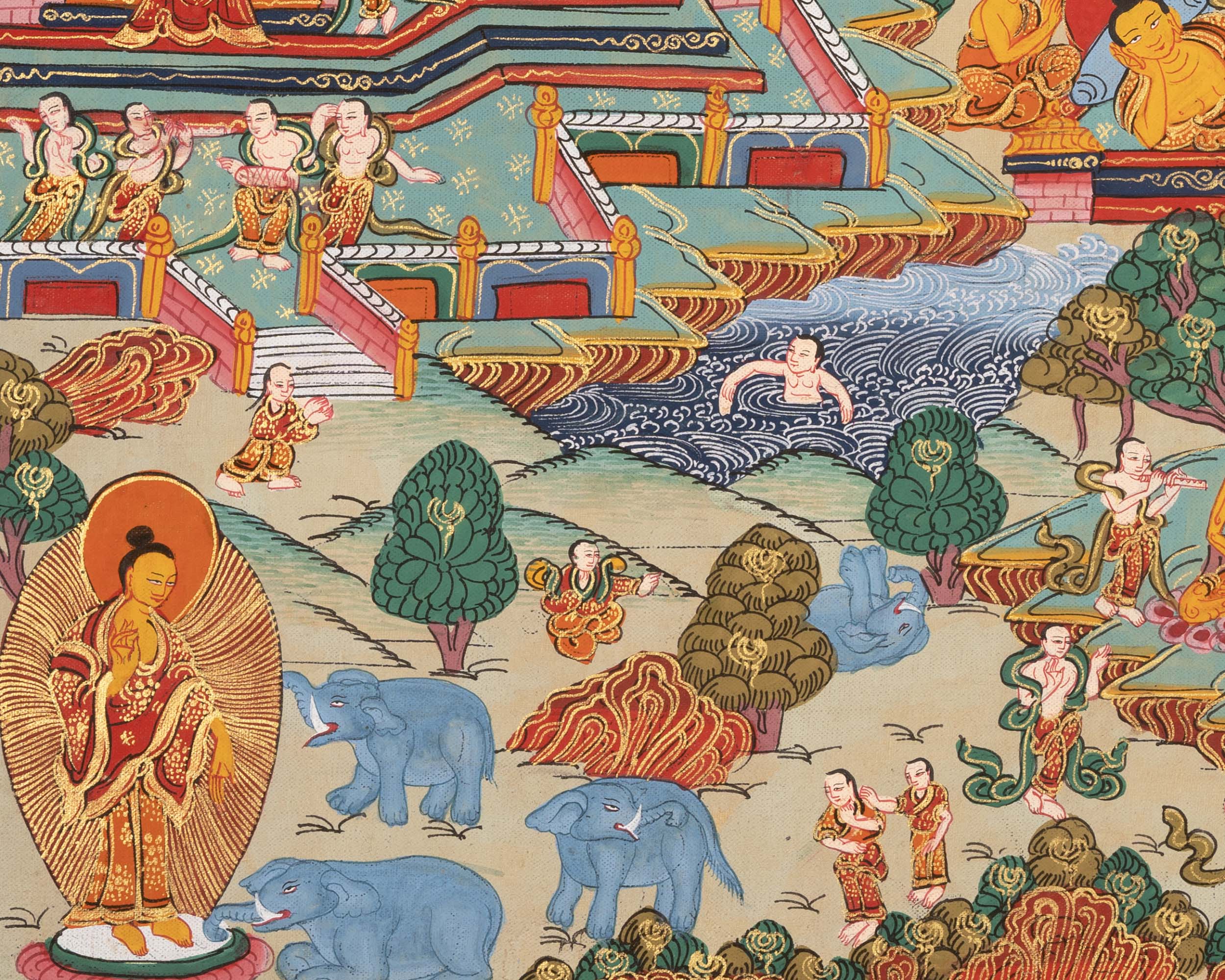 Vintage Buddha Life Story | Wall Decoration Painting