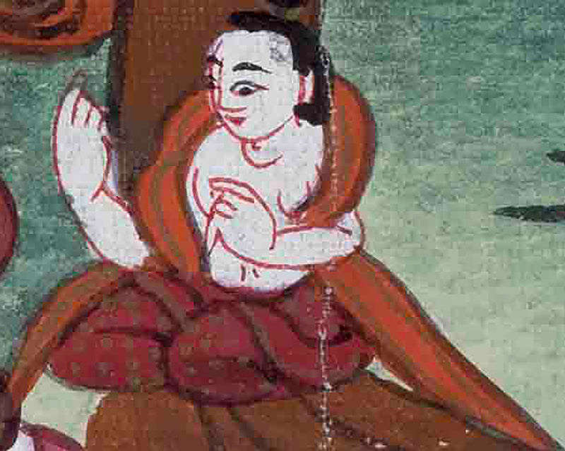 Vintage Thangka of Queen Maya Devi Giving Birth | Thangka Painting