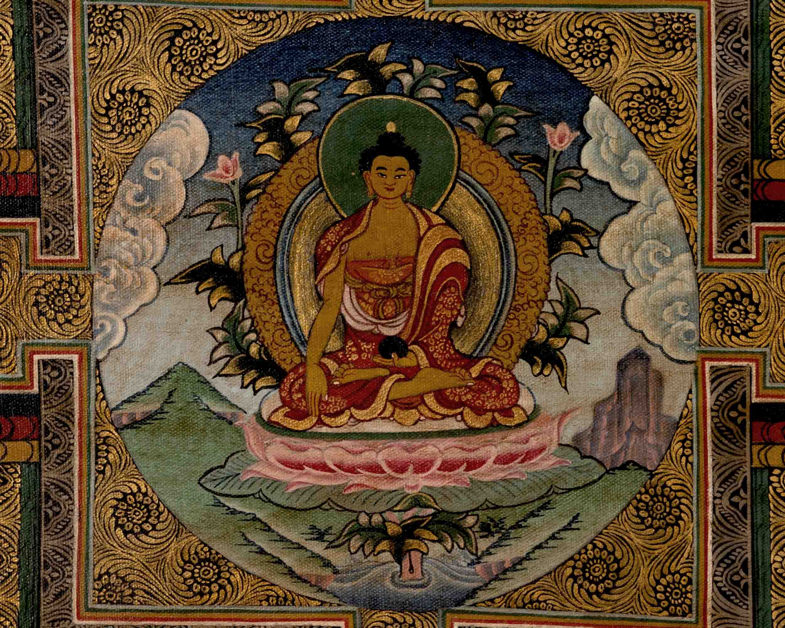 Shakyamuni Buddha Mandala | Tibetan Thangka | Wall Decors