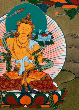 Chenrezig With Manjushri And Vajrapani | Bodhisattva Thangka