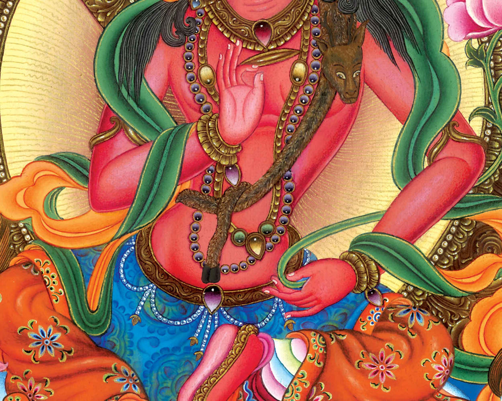 Tangka Red Traditional Himalayan Red Tara Thangka Print