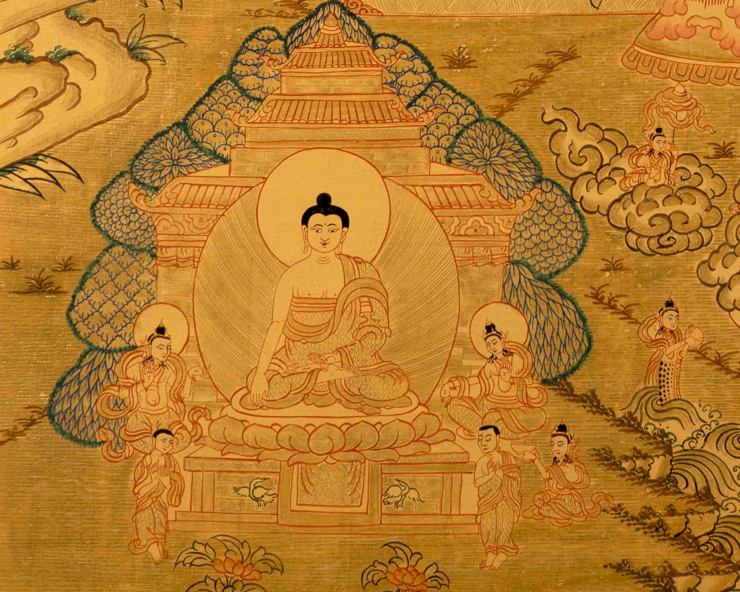 Maitreya Buddha Thangka | Religious Buddhist Painting