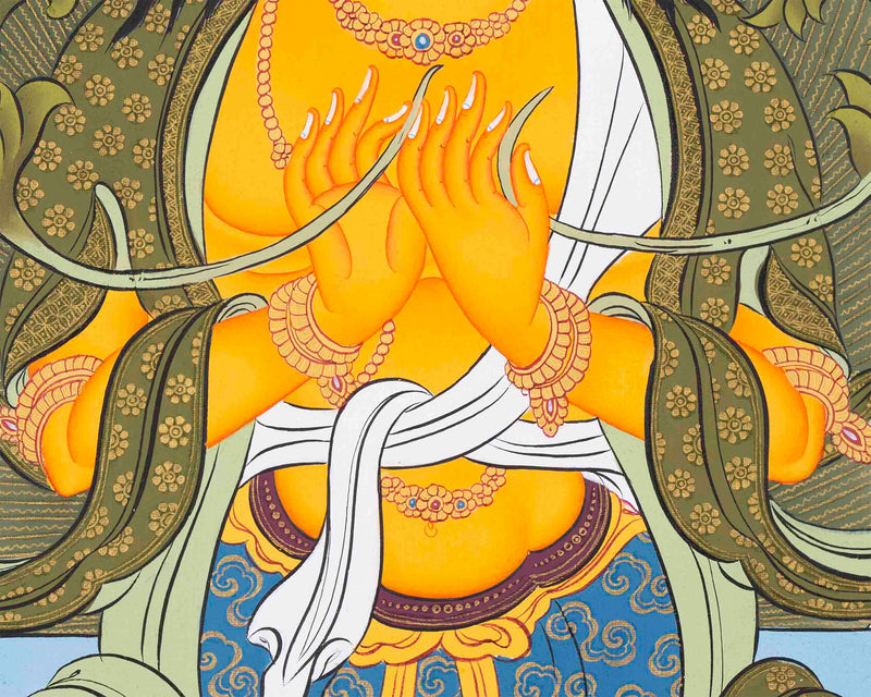 Maitreya Buddha Thangka | Religious Buddhist Art | Wall Decors