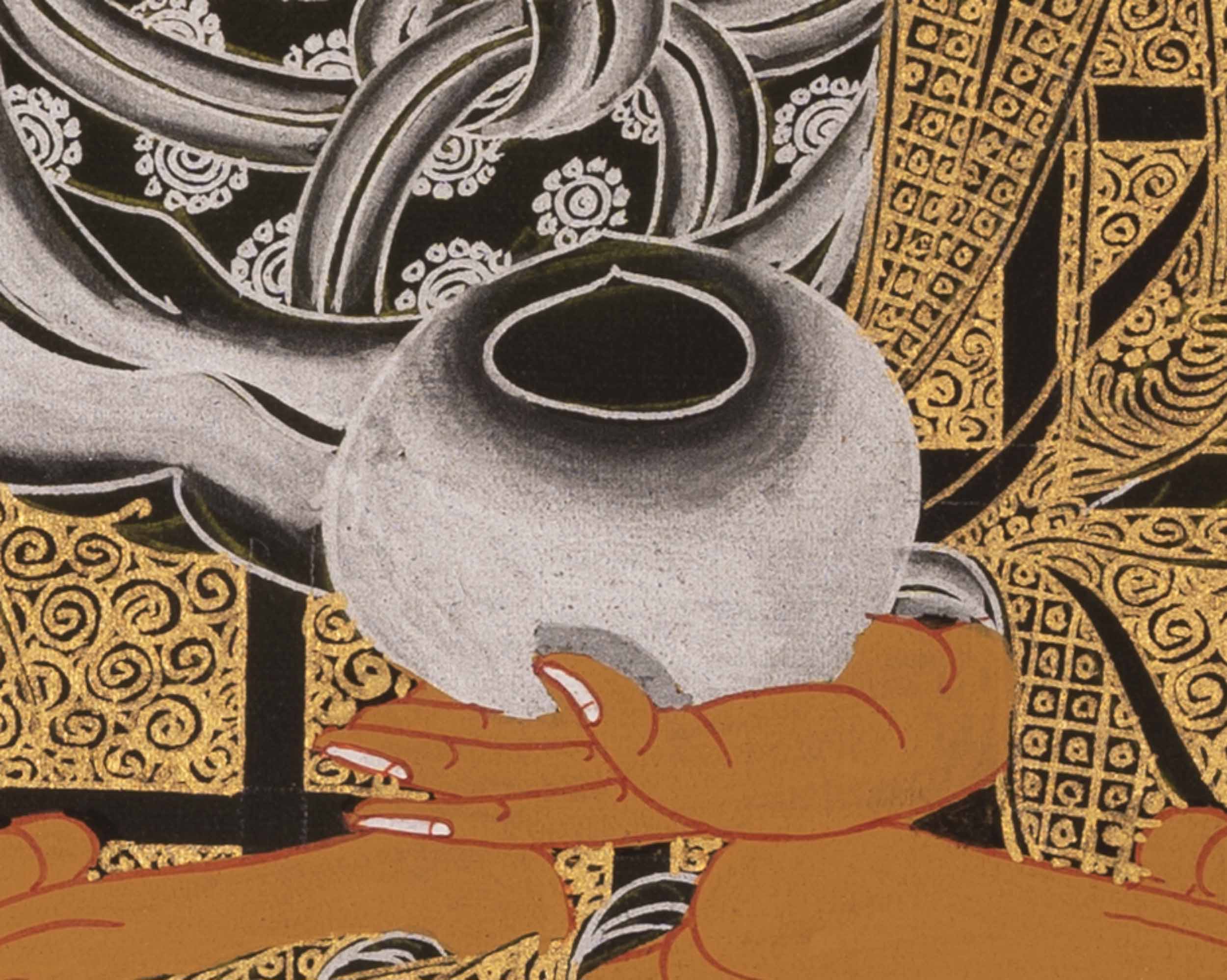 Buddha Shakymuni Thangka | 24K Gold Painted Art