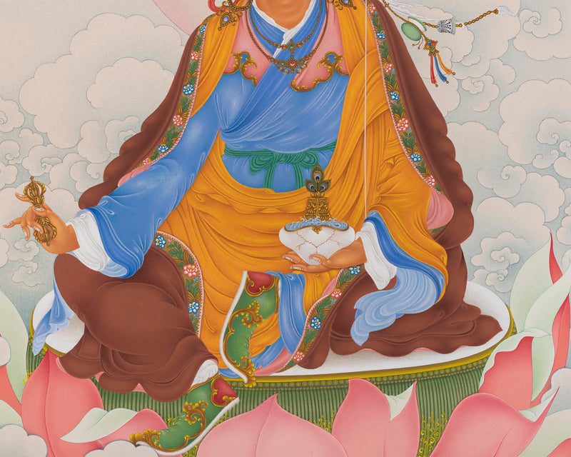 Tibetan Guru Rinpoche Thangka | Traditionally Hand-painted Painting
