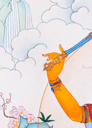 Traditionally Hand-Painted Manjushree Buddha Thangka | The Bodhisattva Of Wisdom Art For Daily Practice