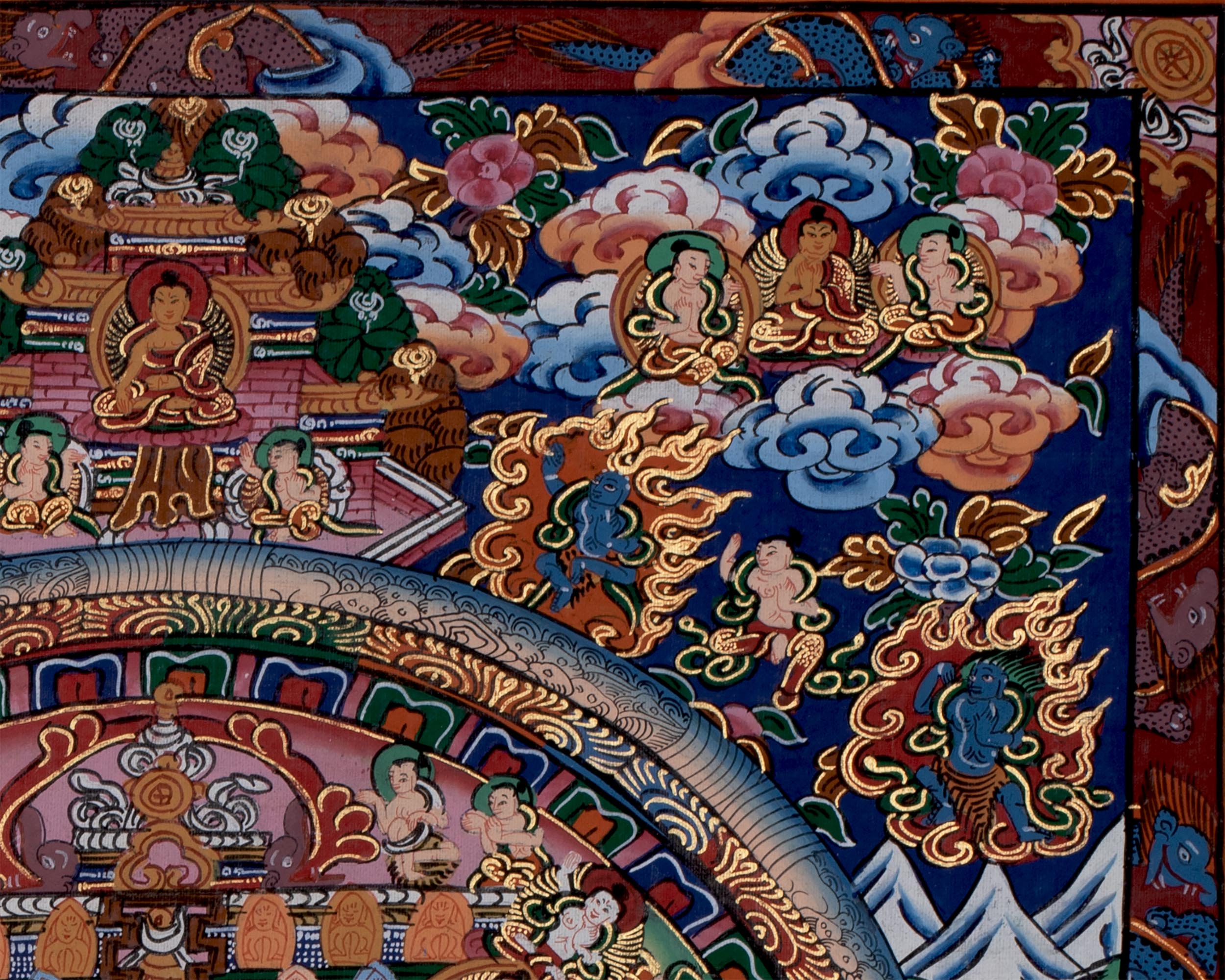 Rare Vintage Hand Painted Buddha Mandala | Buddhist Art
