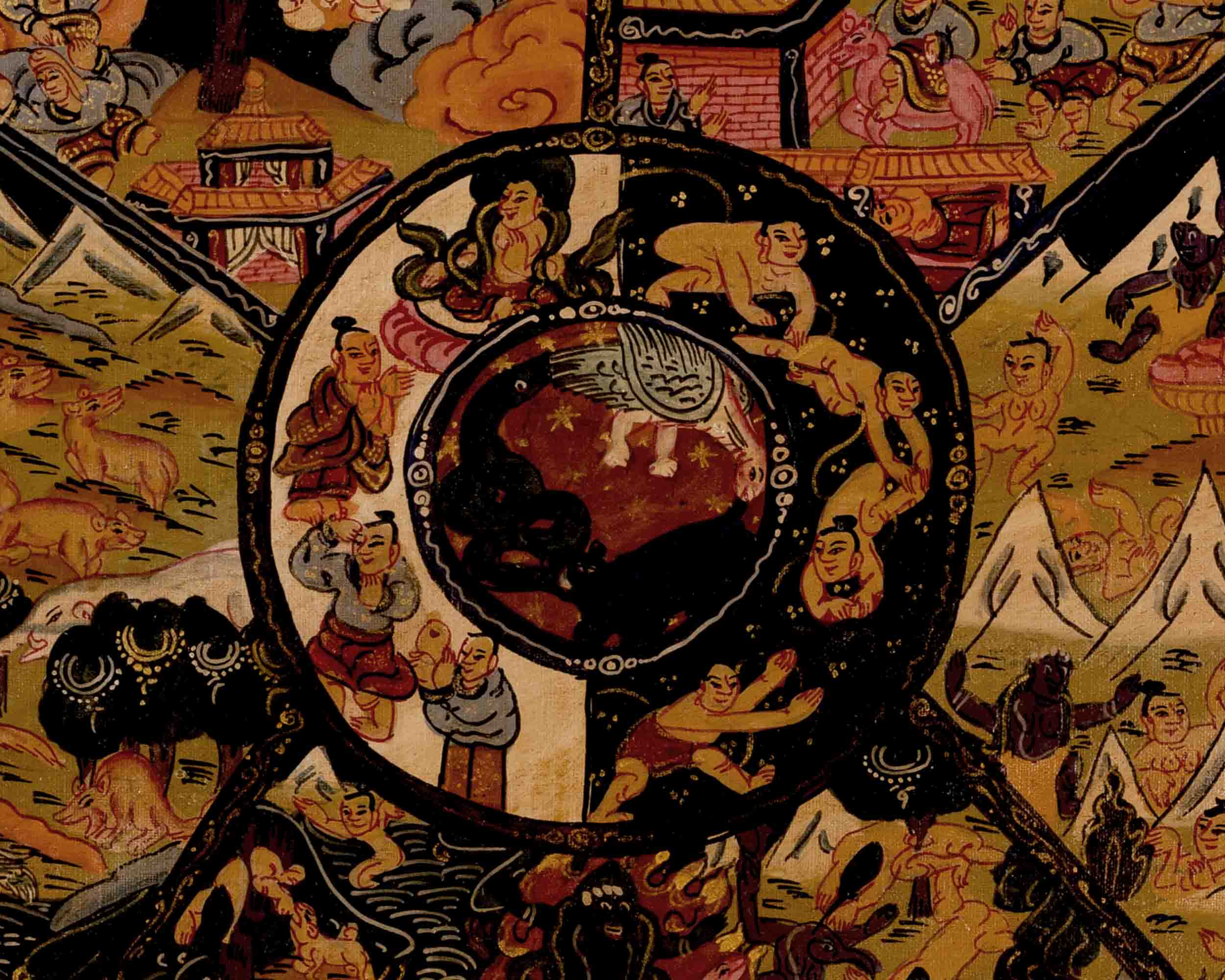 Wheel Of Life Thangka | Traditional Tibetan Art | Wall Decors