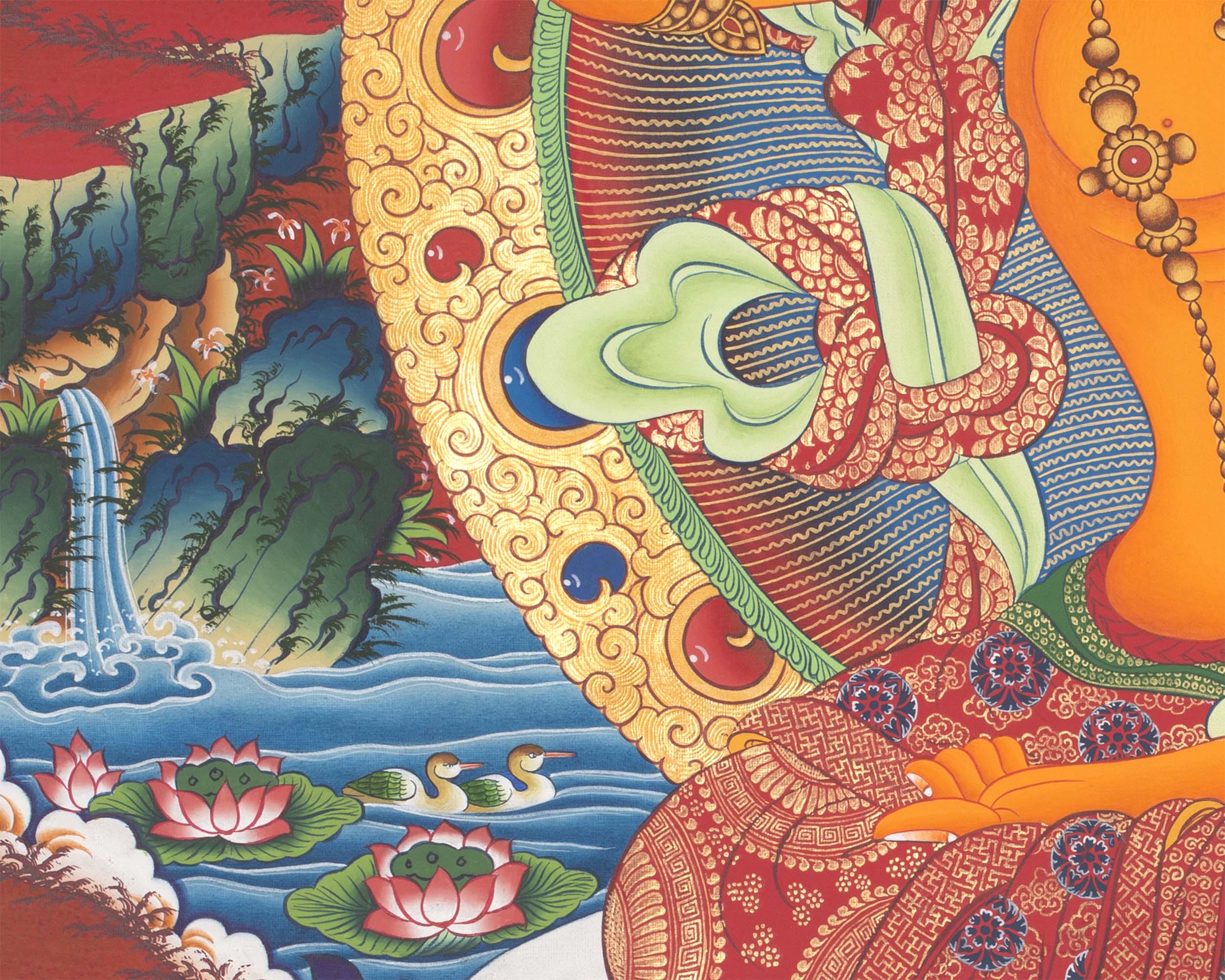 Buddhist Manjushri Print |  Traditional Wall Hanging Thangka