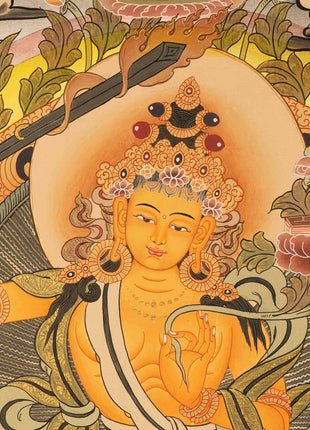 Manjushree Thangka Art | Tibetan Buddhist Bodhisattva