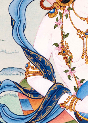 Mother Saraswati Thangka, Tibetan Art of Dakini