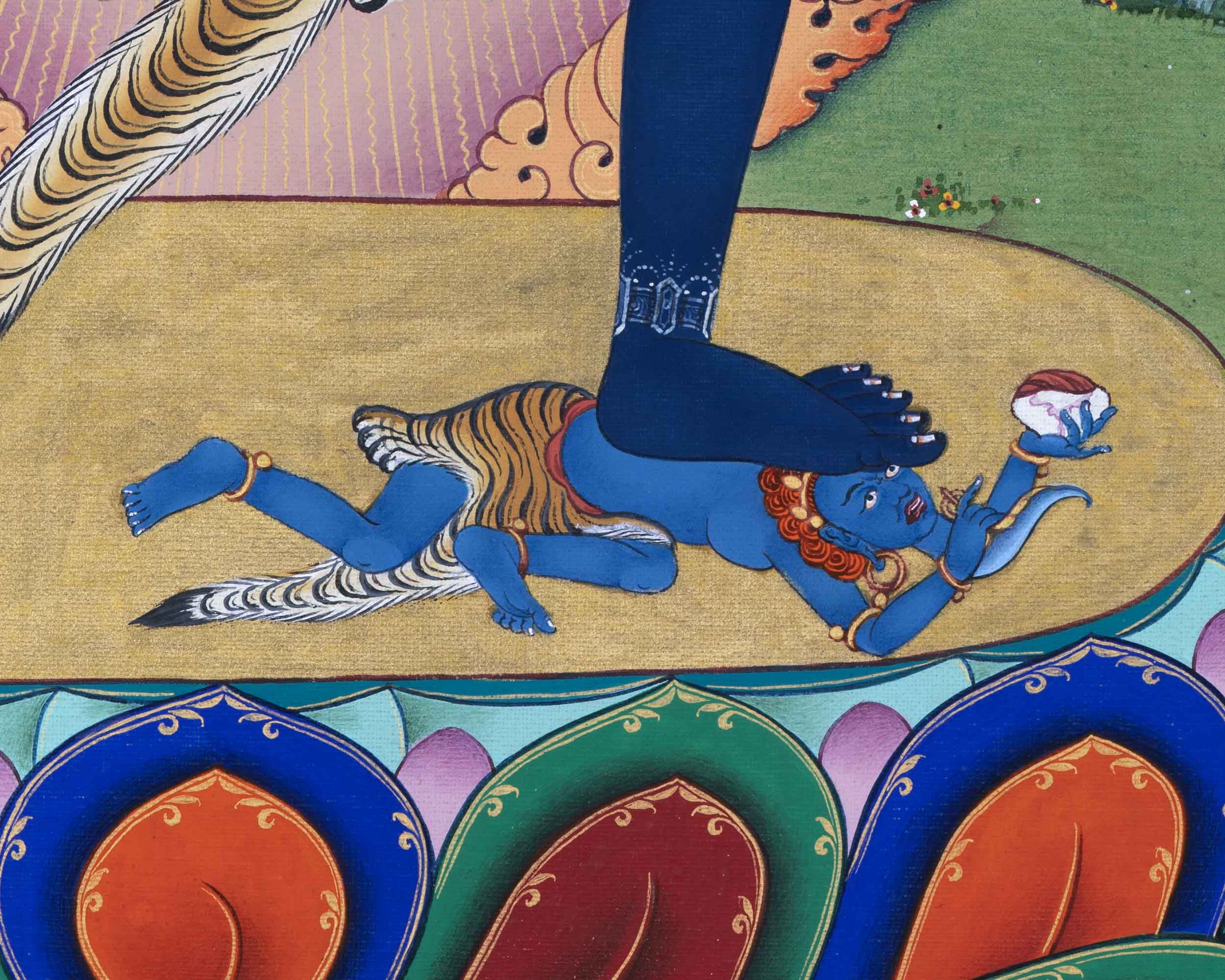 Tibetan Heruka Chakrasamvara Thangka Print | Vajrayana Deity Canvas Art For Ceremonies