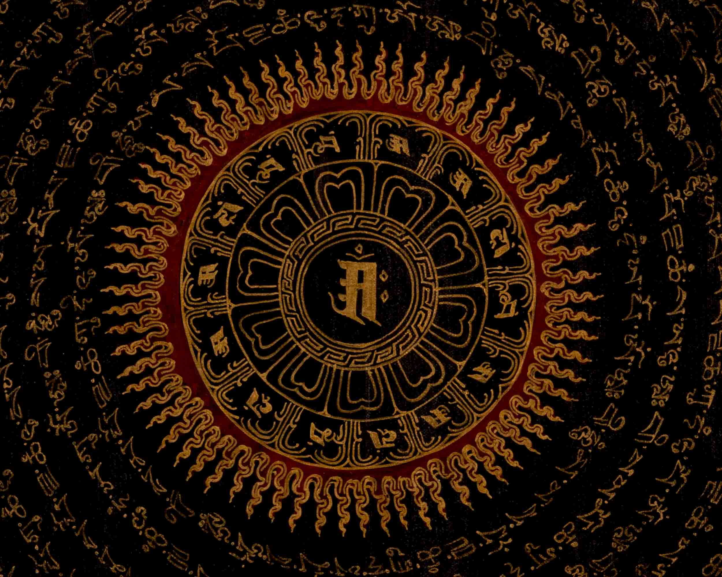 Om Mantra Mandala Thangka | Traditional Tibetan Art | Wall Decors