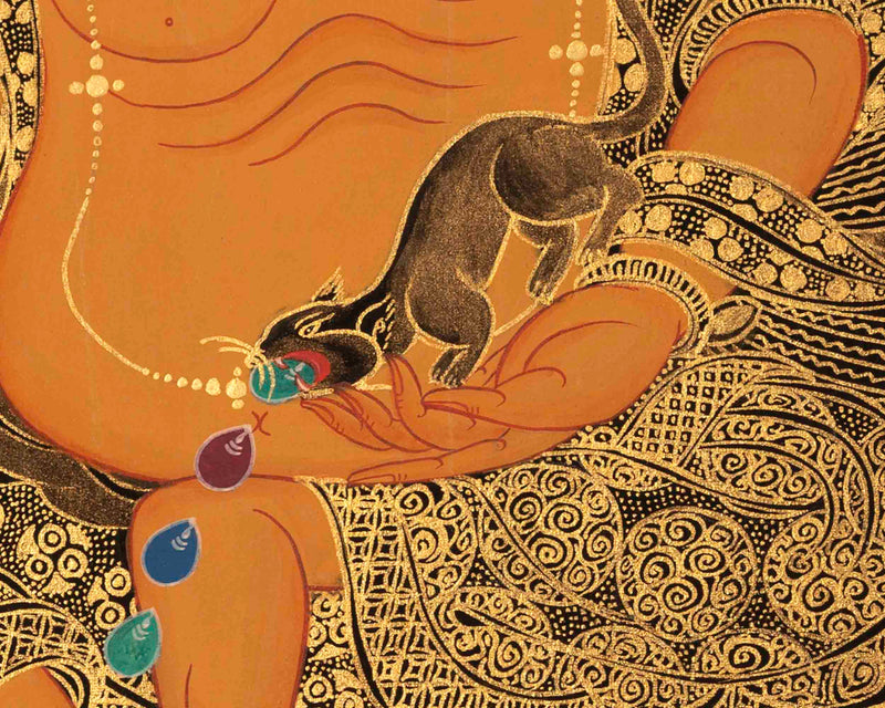 Dzambala Thangka Painting | Deity Of Wealth | Wall Decors