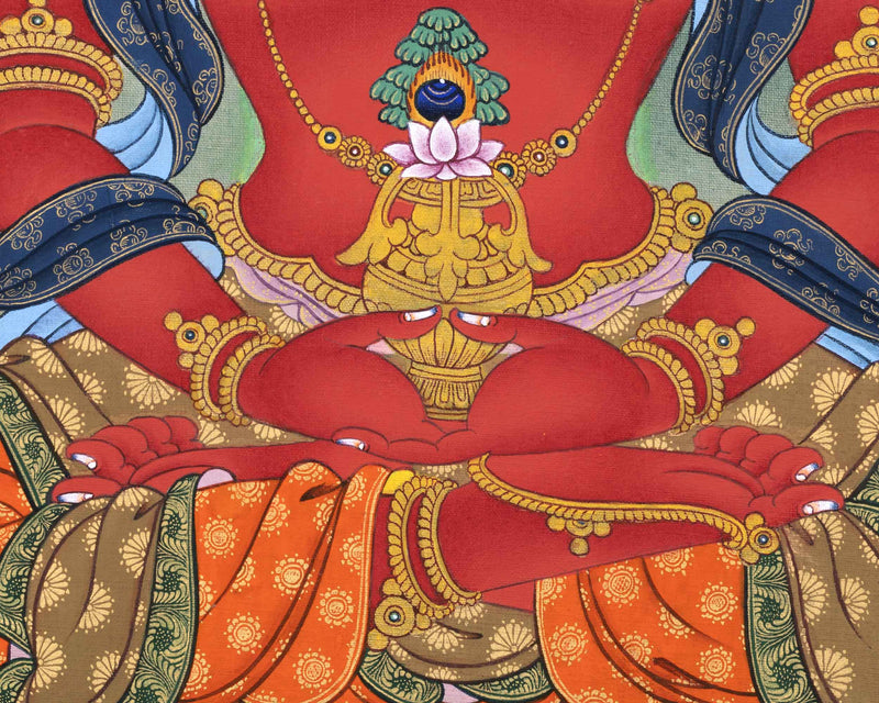 Buddhist Deity Amitayus Long Life Practice Print | High Quality Giclee Print As Spiritual Room Decoration