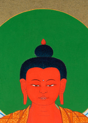 Amitabha Buddha, Chenrezig and Vajrapani | Hand Painted | Tibetan Thangka Art