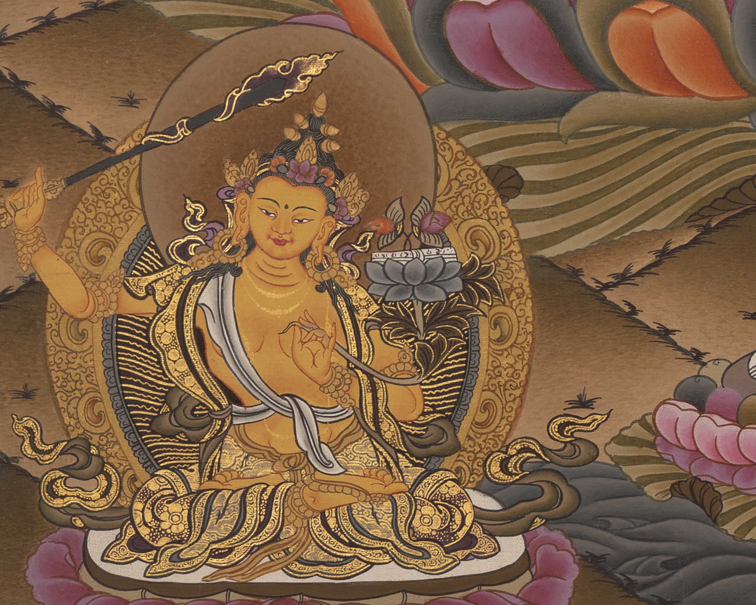 4Armed Chengrezig Thangka | Traditional Buddhist Painting