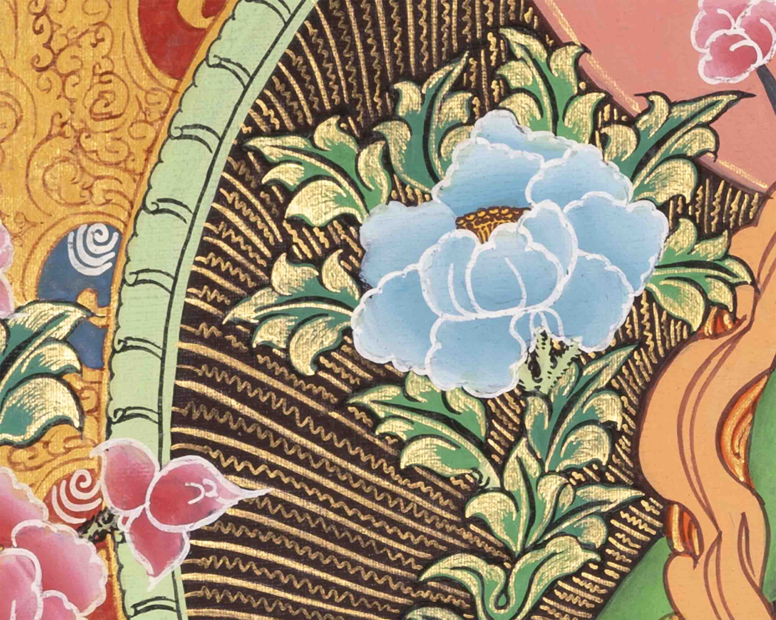Green Tara Thangka | Traditional Tibetan Art | Religious Wall Decor