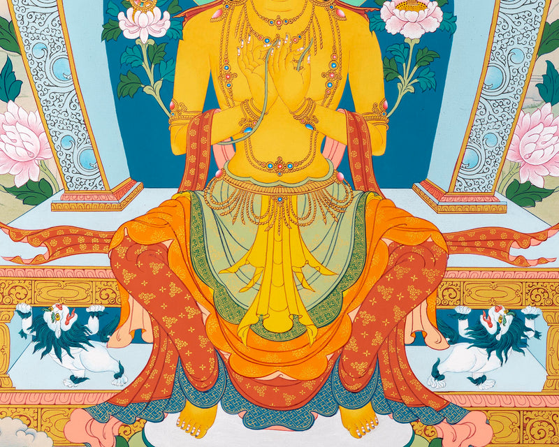 Maitreya Buddha Thangka | Tibetan Buddhist Deity | Himalayan Thangka Paintings