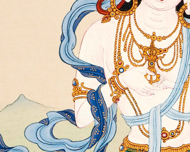 Vajrasattva Thangka | Traditionally Hand Painted Dorje Sempa Art